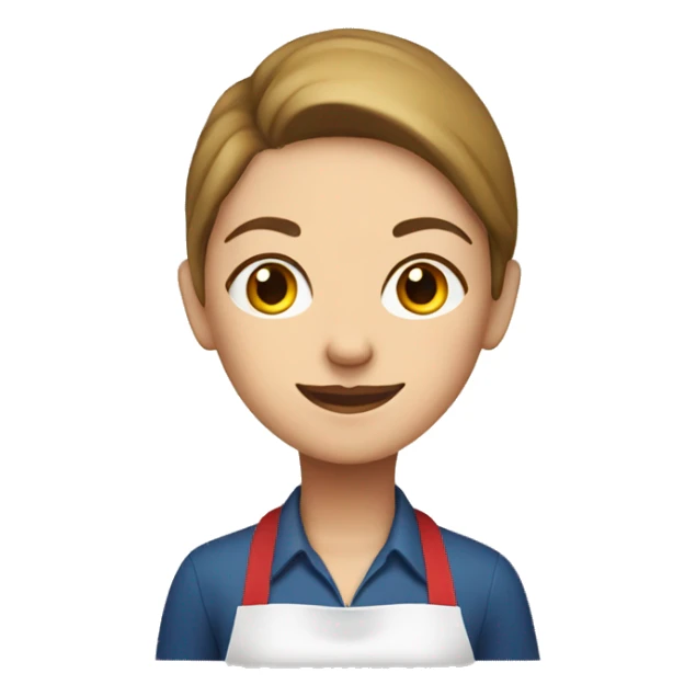 Lady wearing white shirt and red apron  sticker