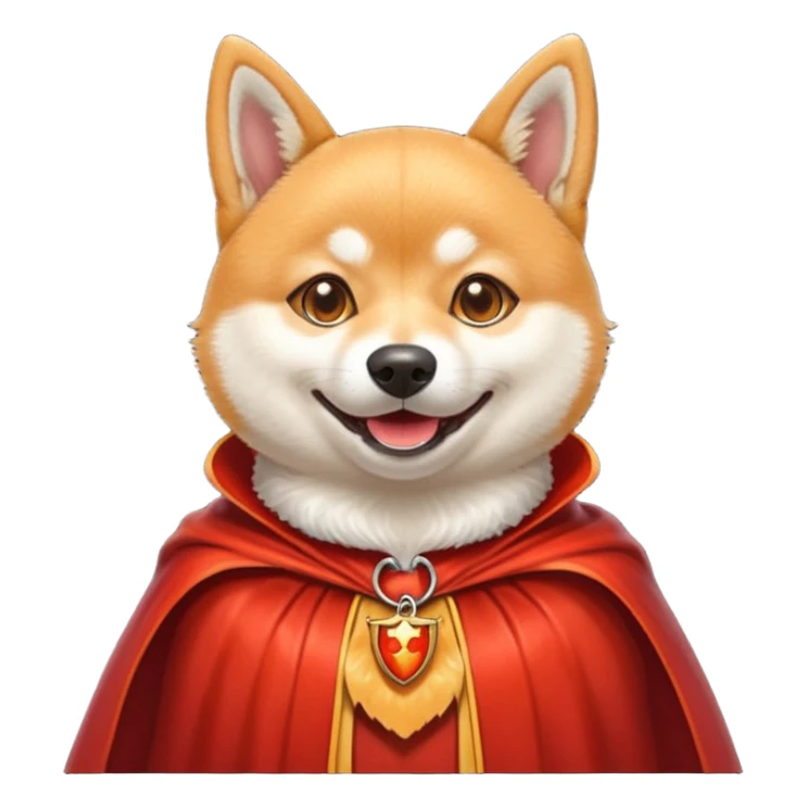 Shiba Dog in red dracula collar cloak sticker