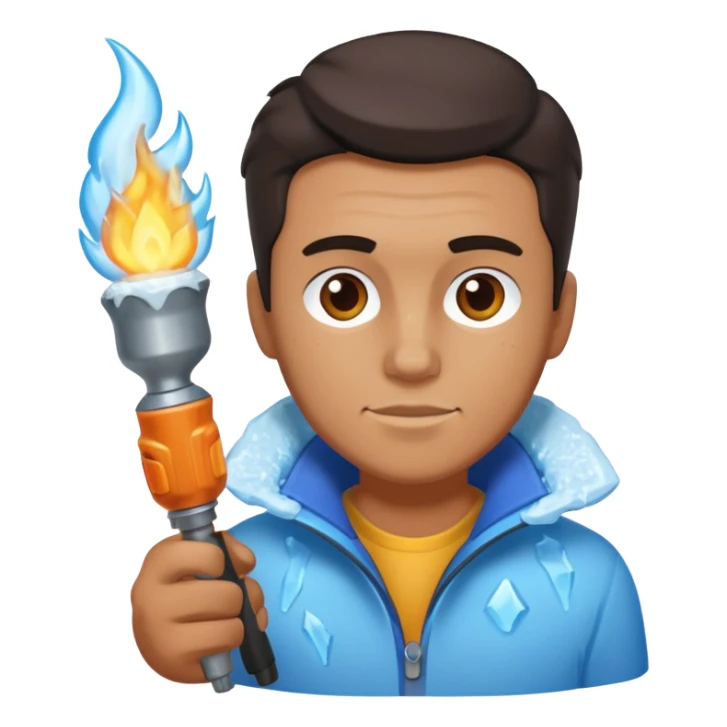 Sculptor with blowtorch,Ice Sculptors. sticker