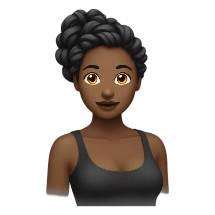 Fille noir avec des tresses longues sticker