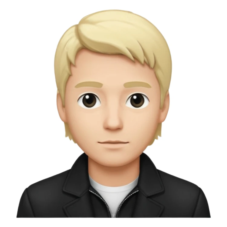 balck and white photo man blonde in classic jacket sticker