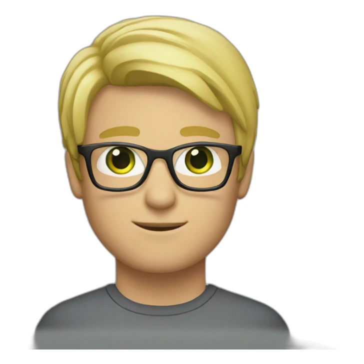 man with blond hair and green eyes and glasses sticker