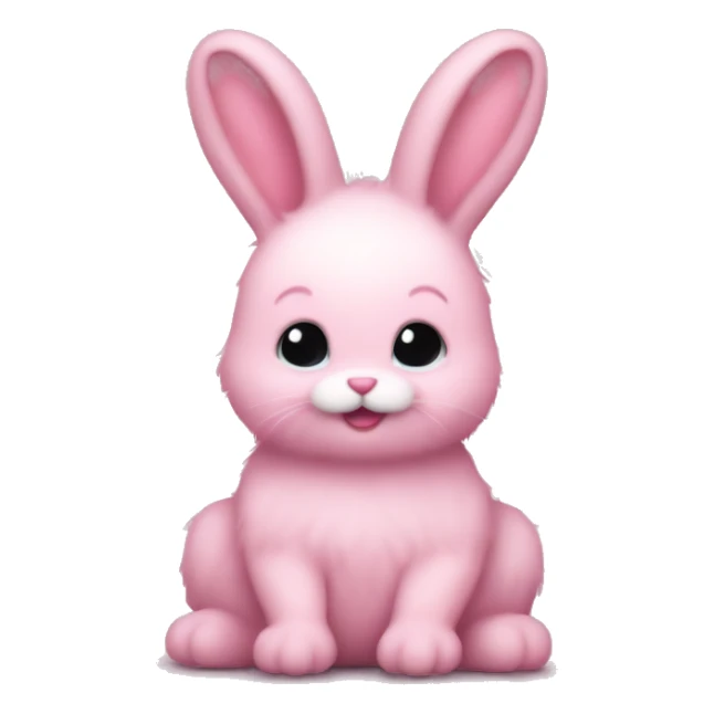 baby pink fuzzy bunny  sticker