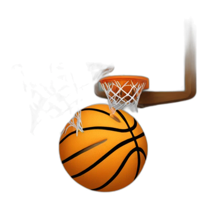 ballon de basket sur une pommen sticker