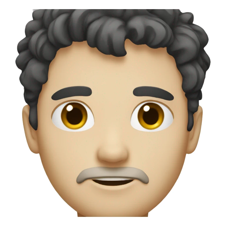 white male with messy black hir sticker