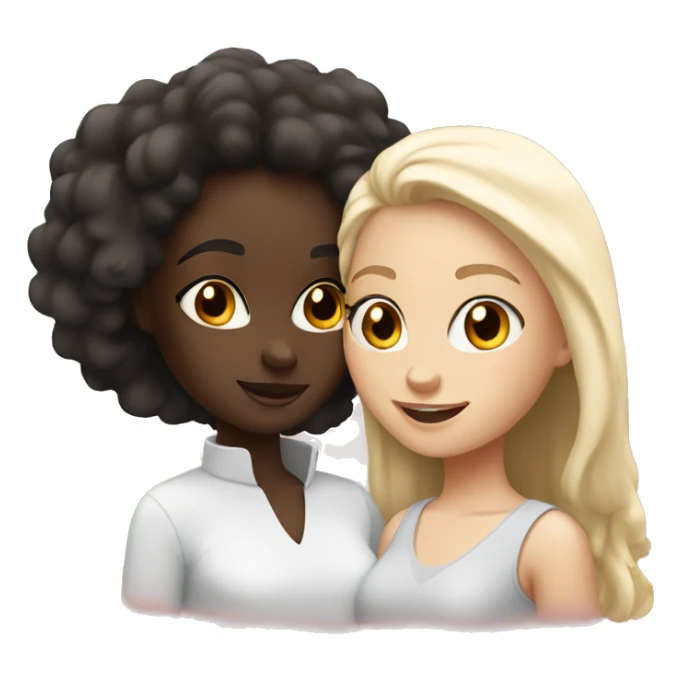 black girl and white girl in love sticker