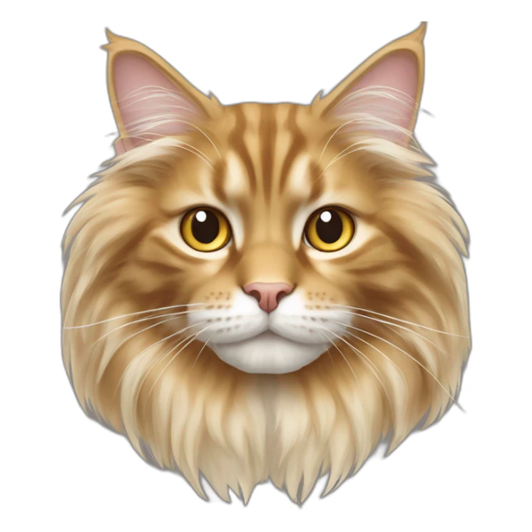 golden maine coon cat with golden nose and white front paws sticker