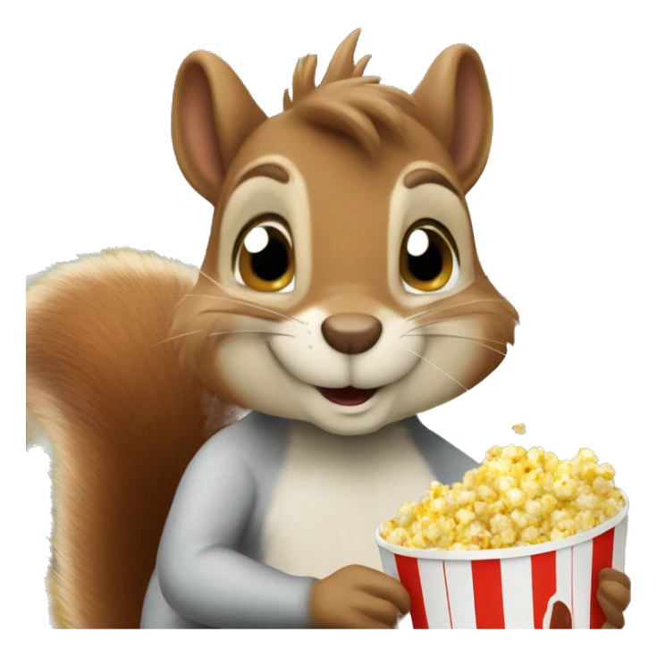 I want a picture of a squirrel squirrel eating popcorn Mr squirrel sticker