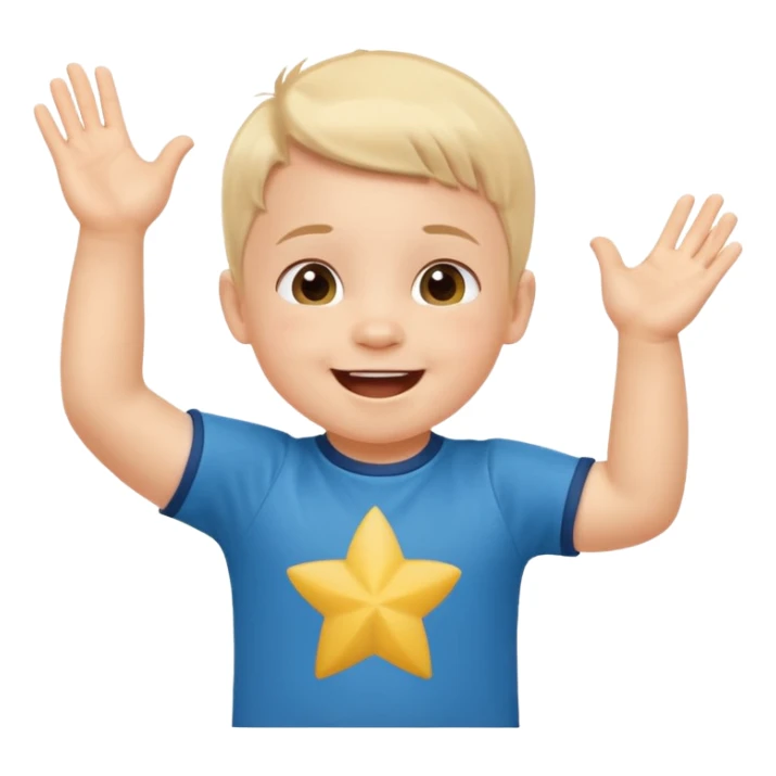 A toddler with a tiny jersey shirt, clapping with adorable enthusiasm jumping sticker