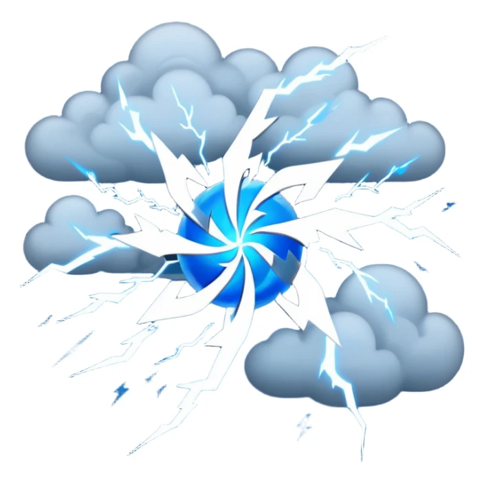 Wiz 101 casting sigil inspired storm magic, compose it of swirling clouds and lightning bolts  sticker