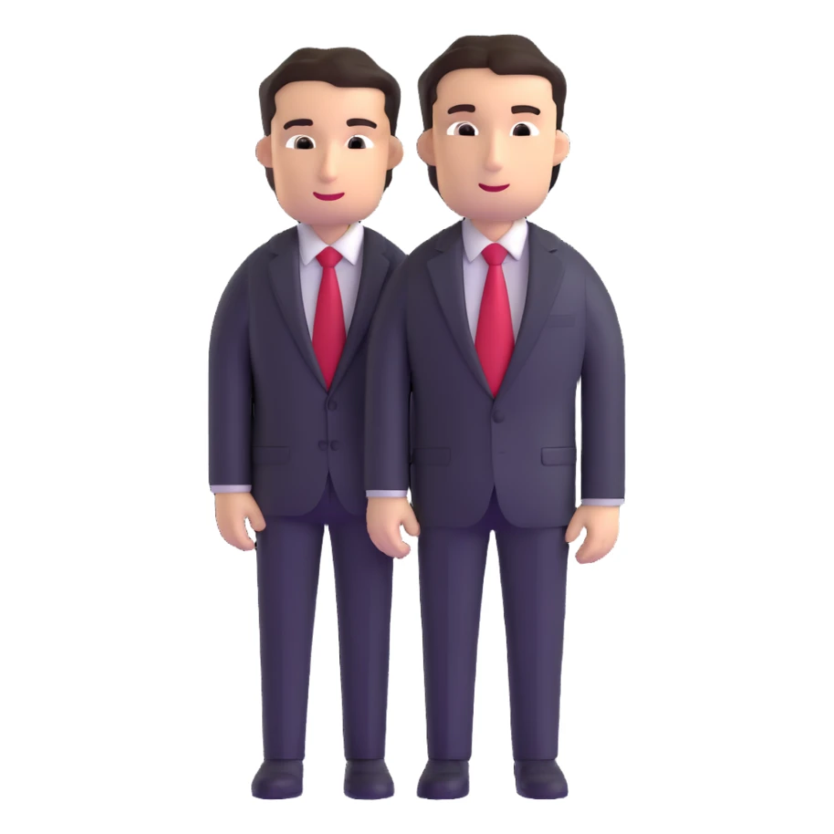 business suit black with red tie sticker