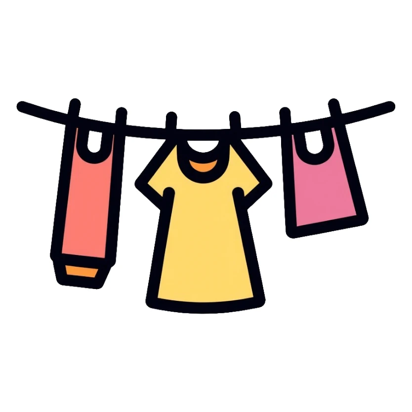 clothes hanging on laundry line sticker
