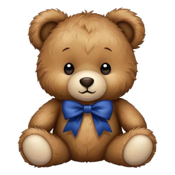 Teddy with dark blue bow sticker