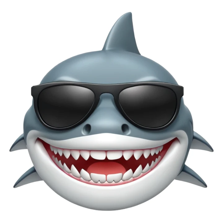 cool shark with white teeth and black sunglasses sticker