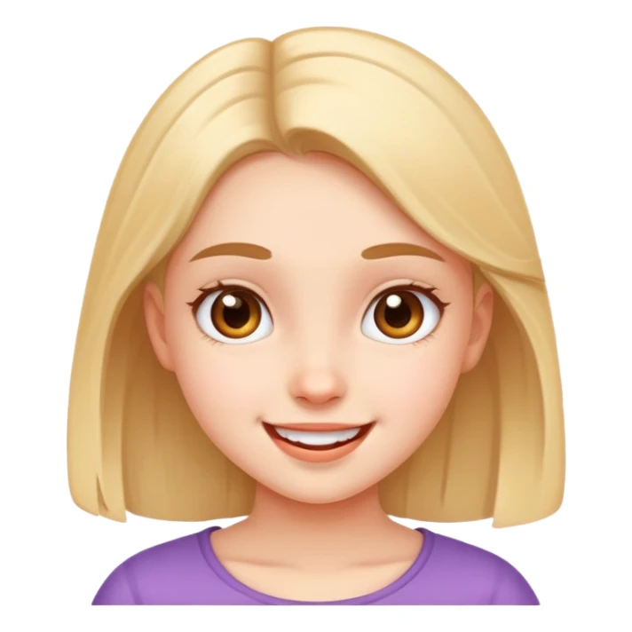 Young girl with cute face and happy expression sticker