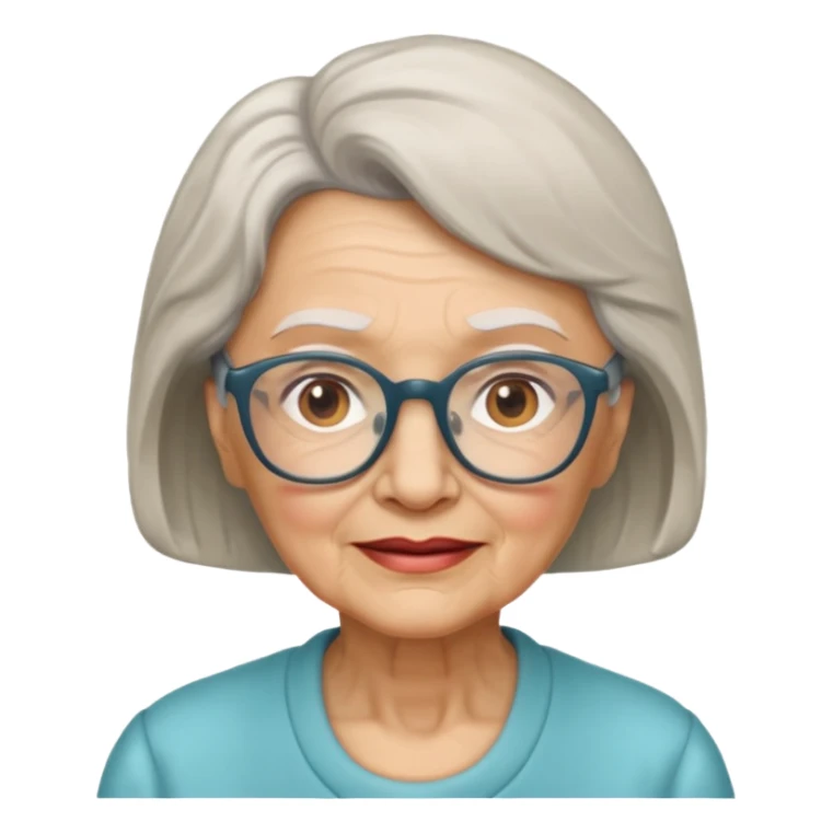 elderly woman with glasses sticker