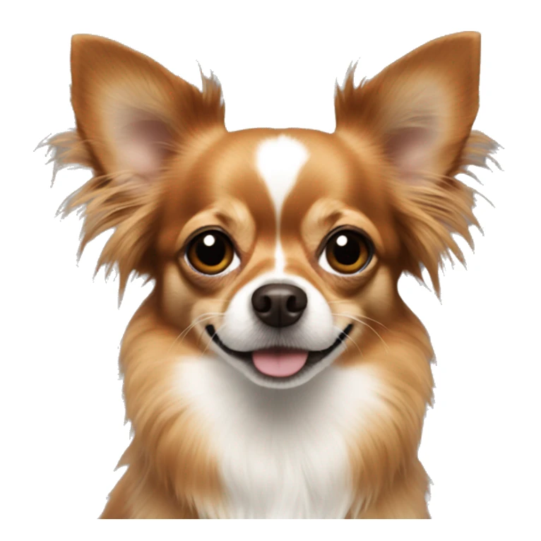 red and black long-haired chihuahua face sticker