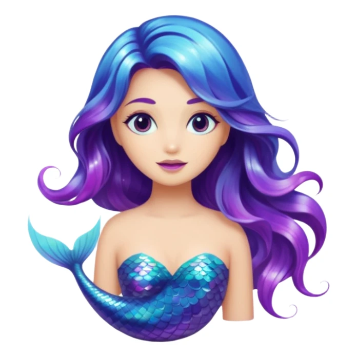 Iridescent mermaid hair sticker