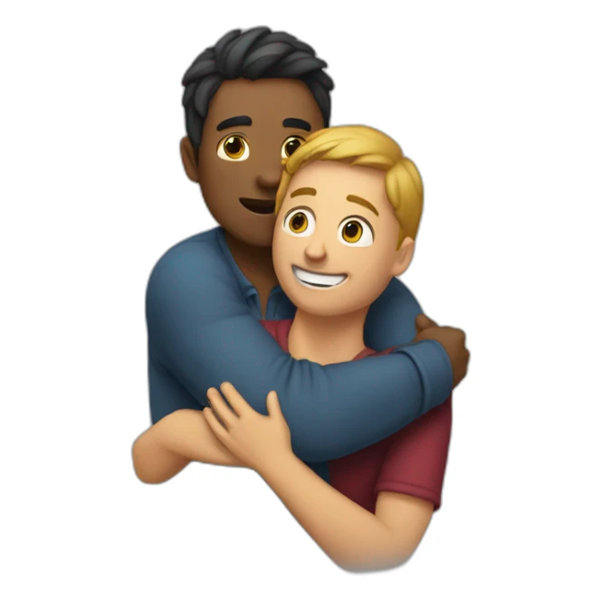 Hug beetween couple of men and women sticker