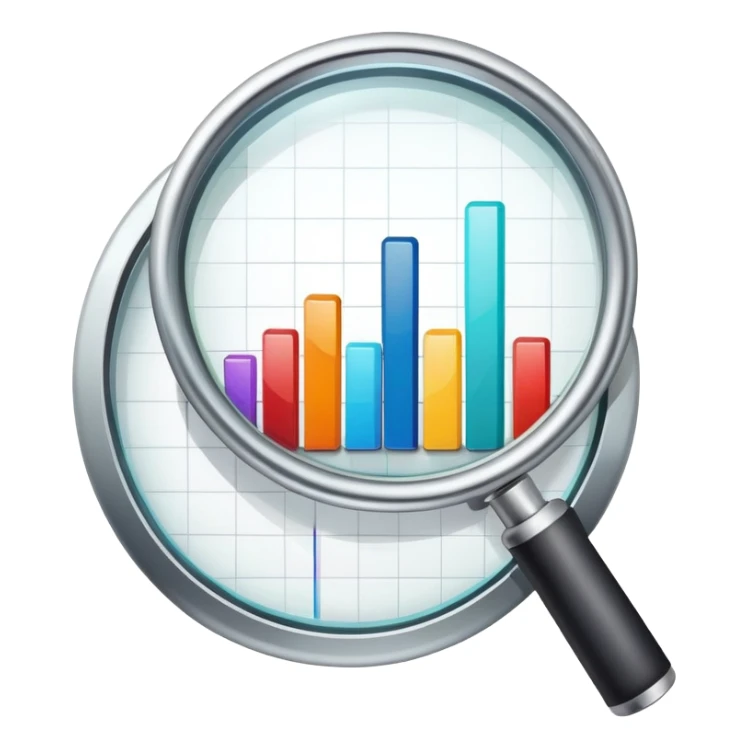 magnifying glass and graph sticker