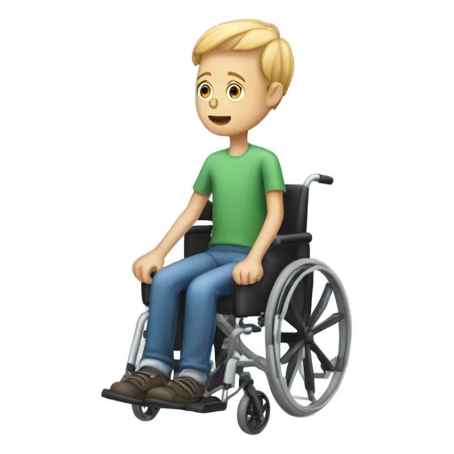 Boy in wheelchair with squid arms for hands sticker