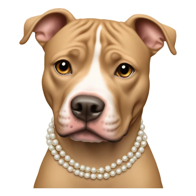 Tan Pitbull wearing pearls sticker