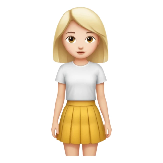 The girl on skirt with white t-shirt  sticker