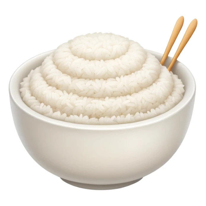 pure white rice, bowl is white only white color sticker