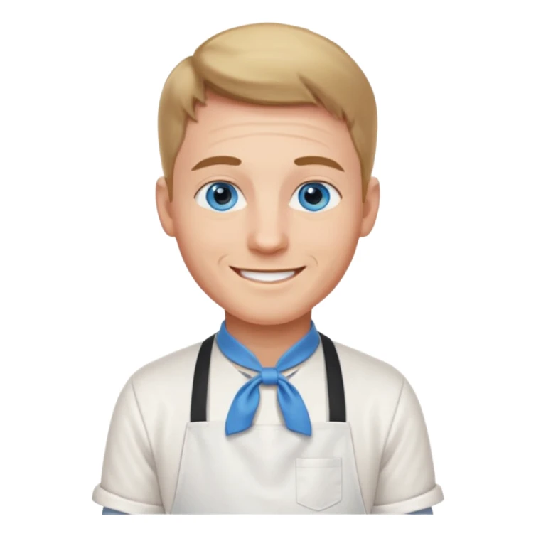 hold men blue eyes, apron  sticker