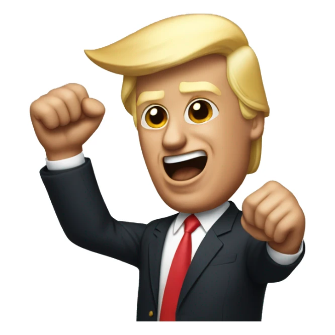 Donald Trump with fist in the air celebrating sticker