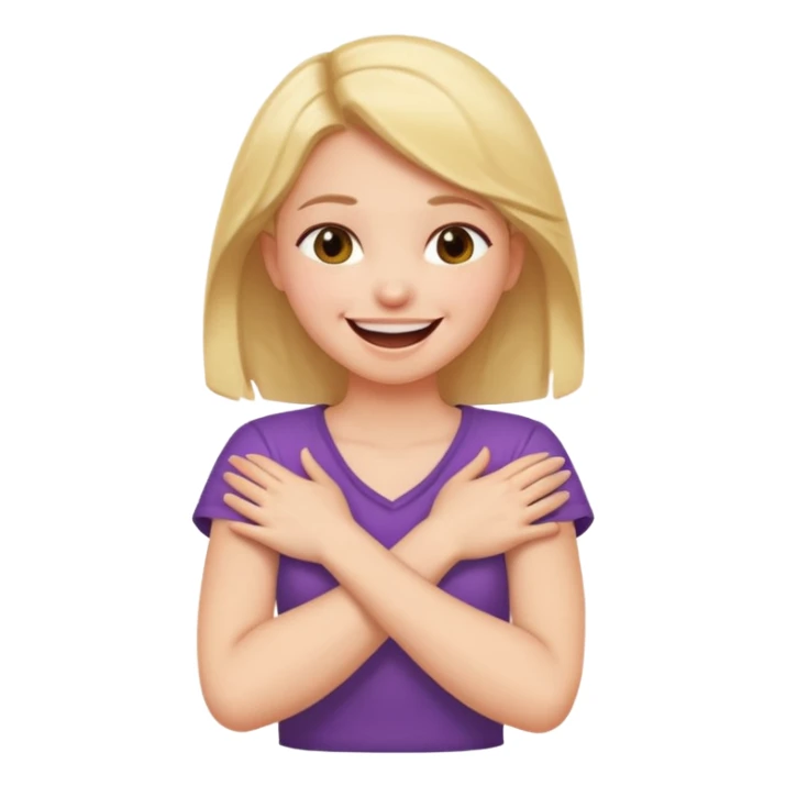 Arms crossed holding neck girl laughing sticker