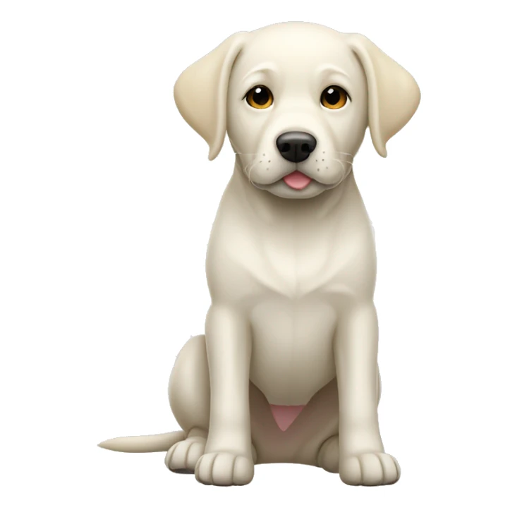 White Labrador wear combineson sticker
