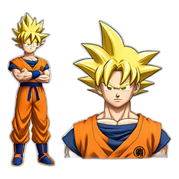 goku sayayin cuerpo entero sticker