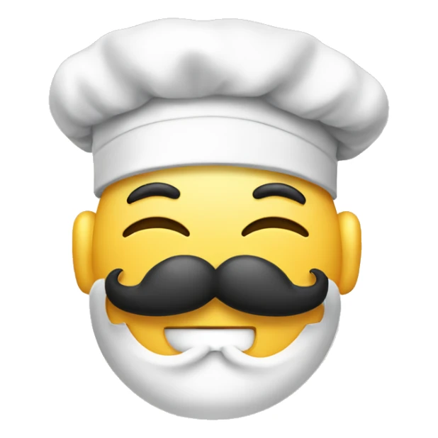 chef emoji with a hat and a mustache chef’s kiss sticker