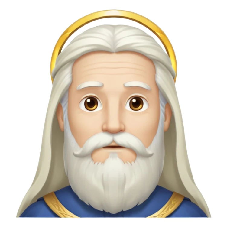 God, wise man with halo, long white hair, beard and white mustache sticker