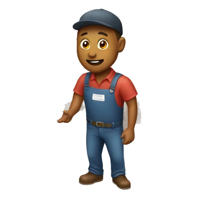 a delivery guy handles a box to customers sticker