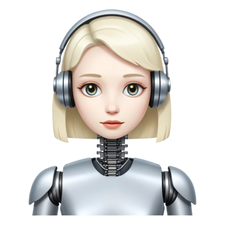 An female musician who is Half human half robo sticker