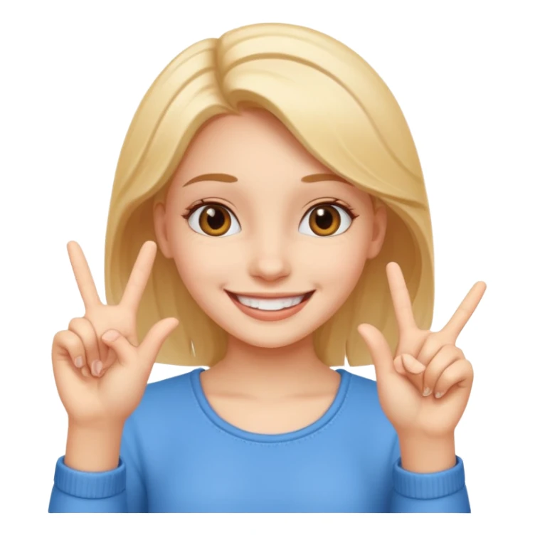 cheerful smile girl with cheerful hand gesture sticker
