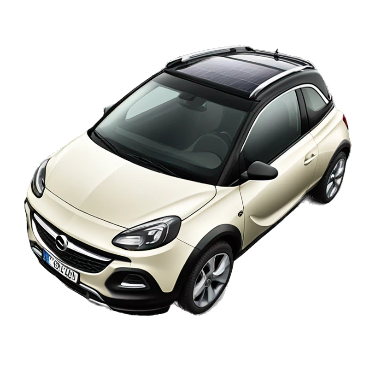 opel adam rocks in off white with sliding sun roof, only front view from the bottom sticker