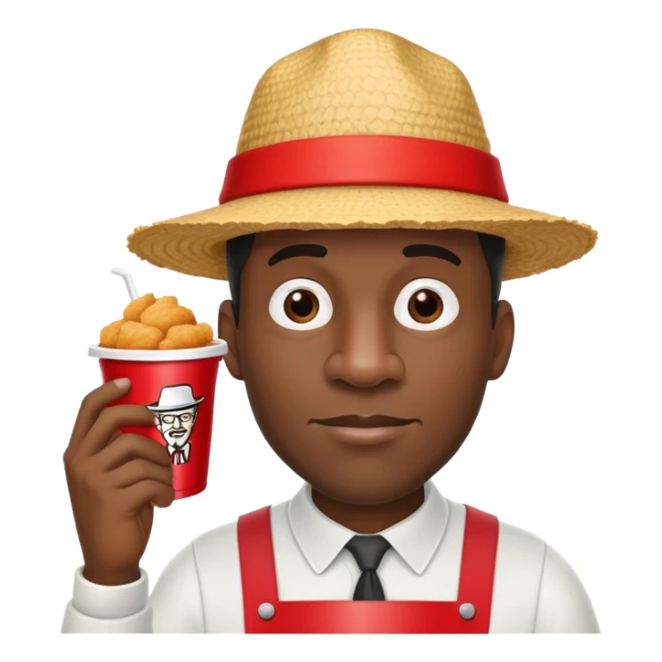 Black man with big nose and KFC bucket sticker