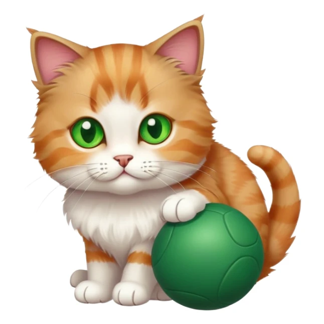 Scottish cat with green eyes ball sticker