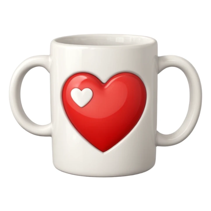 mugs with heart symbol sticker