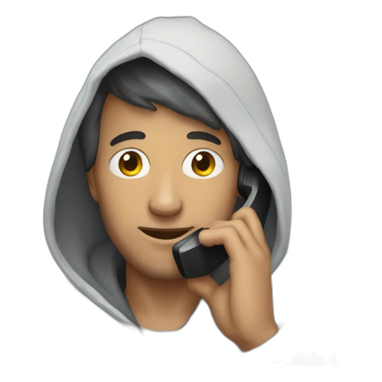 man in hoodie talking to the phone sticker