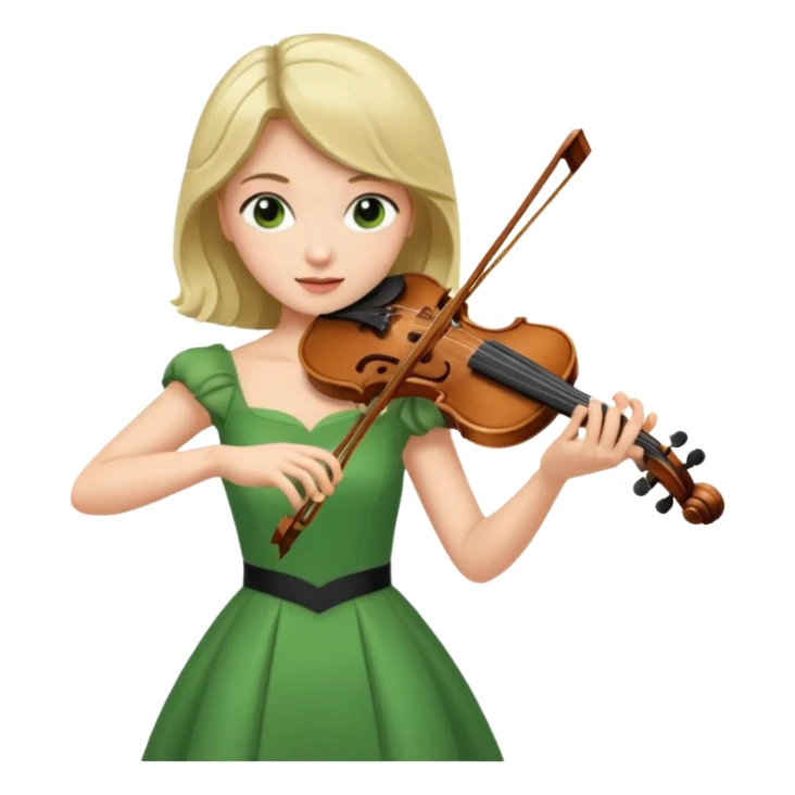 GREEN   FEMALE VIOLINIST sticker