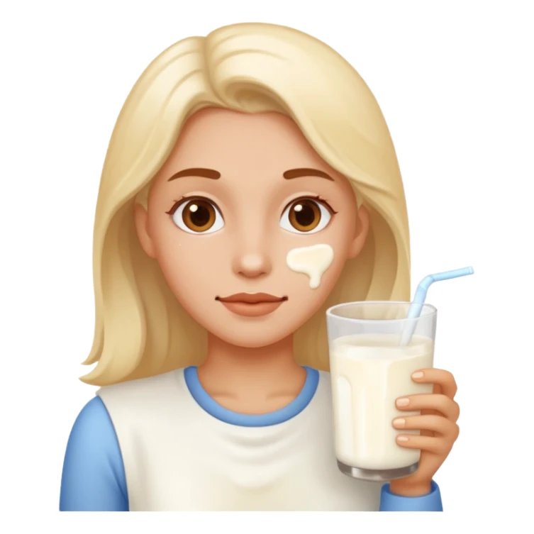 Woman with milk on face  sticker