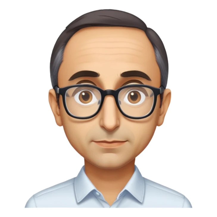 portrait of Eric Zemmour, with glasses sticker