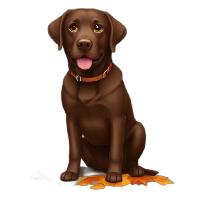 Chocolate labrador autumm season sticker