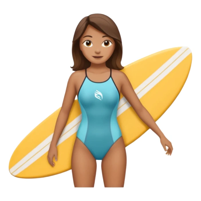 women holding surfboard sticker
