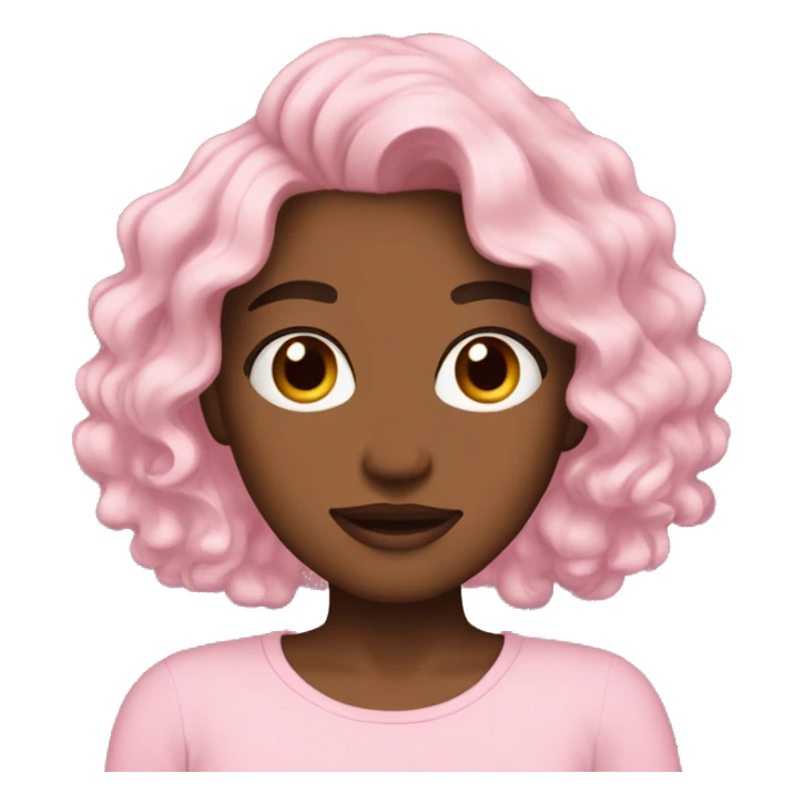 🙎🏻‍♀️but a light pink top and wavy hair  sticker