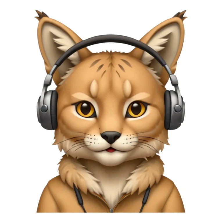 lynx with headphones listening to music sticker